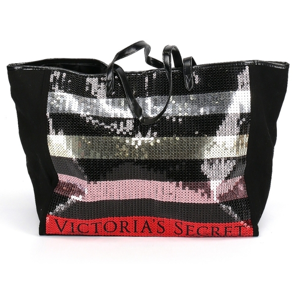 Victoria Secret striped black tote - Picture 1 of 13